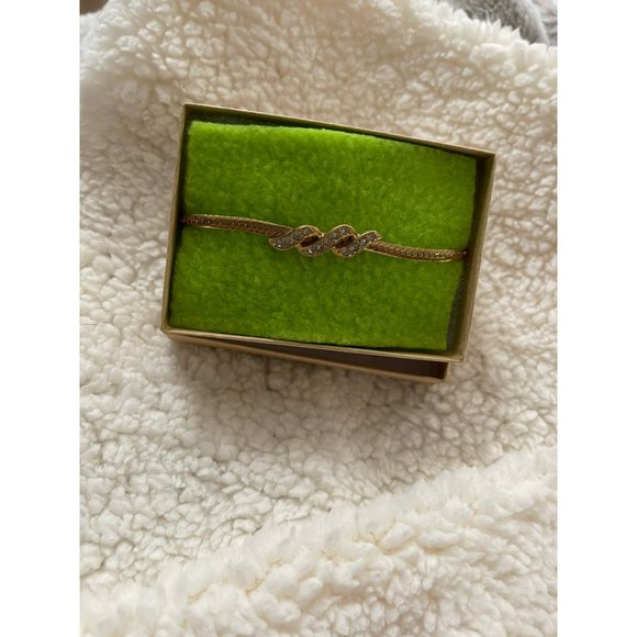 Vintage Avon Gold Tone Rhinestone Twisted Serpentine Design Chain Bracelet - Picture 9 of 9